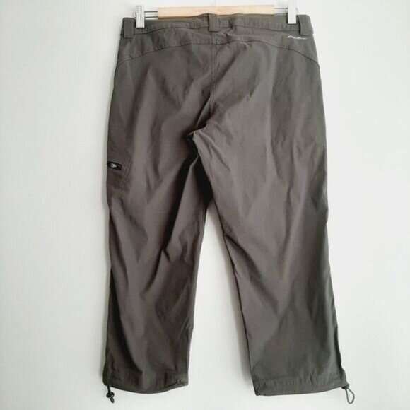 EDDIE BAUER Active Capri Light Casual Cropped Pants Grey Sz 6 - Picture 7 of 12